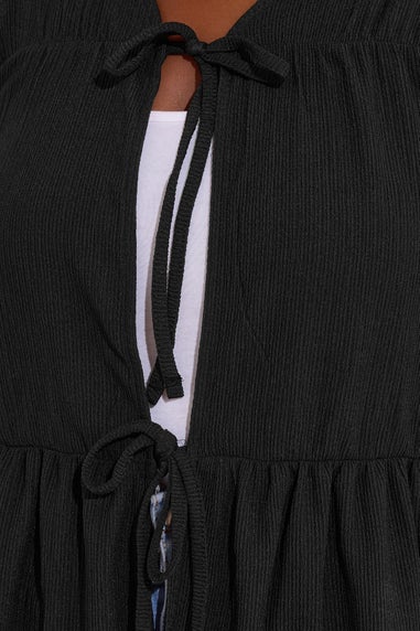 Yours Curve Black Bow Tie Front Top