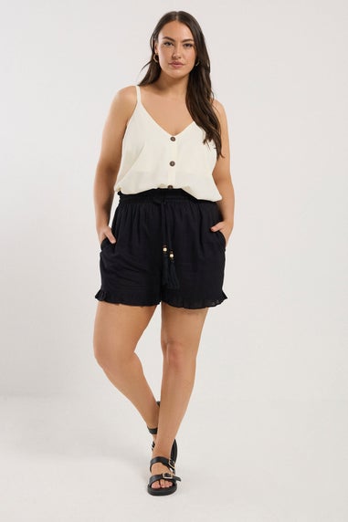 Yours Curve Cream Button Front Cami Top