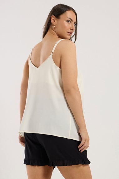 Yours Curve Cream Button Front Cami Top