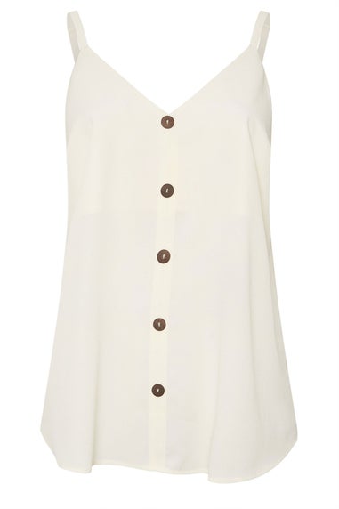 Yours Curve Cream Button Front Cami Top