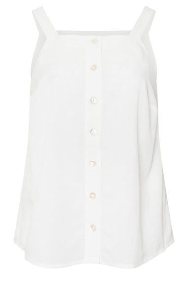 Yours Curve White Square Neck Vest Top