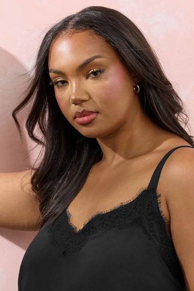 Yours Curve Black Lace Cami Vest Top