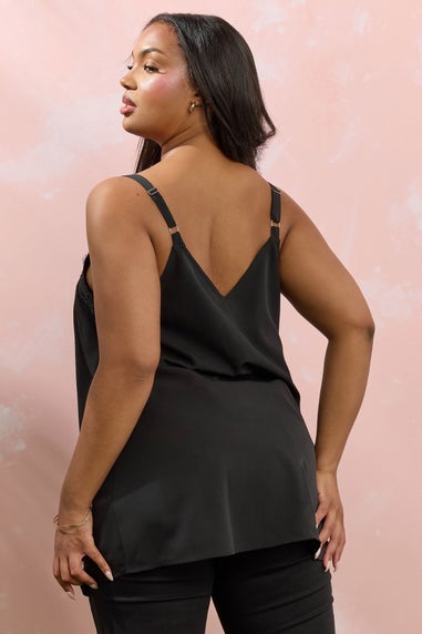 Yours Curve Black Lace Cami Vest Top