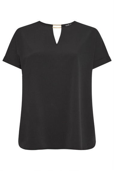 Yours Curve Black Notch Neck Blouse