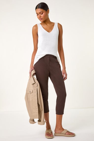 Roman Chocolate Cropped Stretch Denim Jegging
