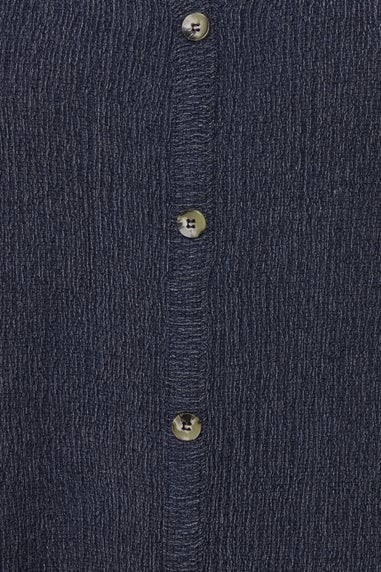 YOURS Curve Navy Blue Textured Sleeveless Shirt