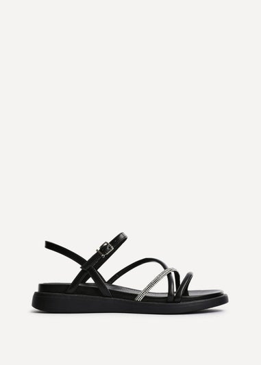 Linzi Spark Black Strappy Footbed Sandal