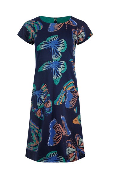 Weird Fish Dark Blue Tallahassee Jersey Dress