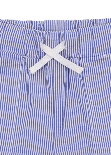 Lilly & Sid Lilly & Sid Blue Stripe Print Shorts(3-8 Years)