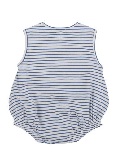 Lilly & Sid Blue Stripe Print Romper (0-12 Months)
