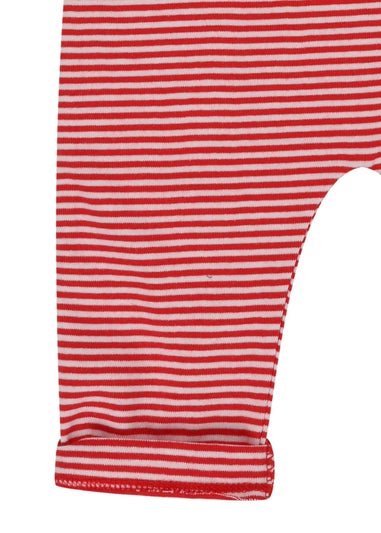 Lilly & Sid Red Stripe Print Dungarees (0- 24 Months)