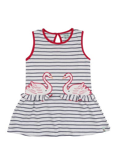 Lilly & Sid Multicoloured Swan Applique Dress (24 Months- 8 Years)