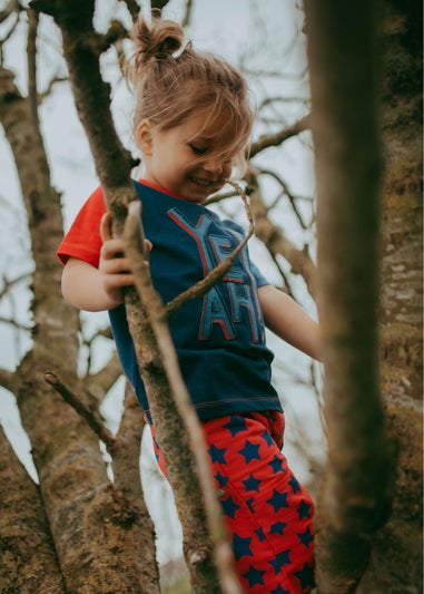 Lilly & Sid Navy Yeah Slogan Print T-Shirt (24 Months- 8 Years)