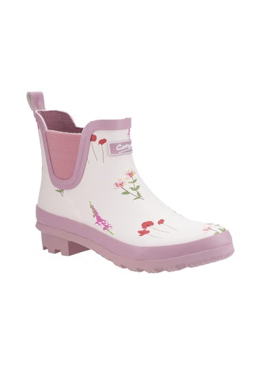 Cotswold Pink Wildflower Ankle Wellingtons