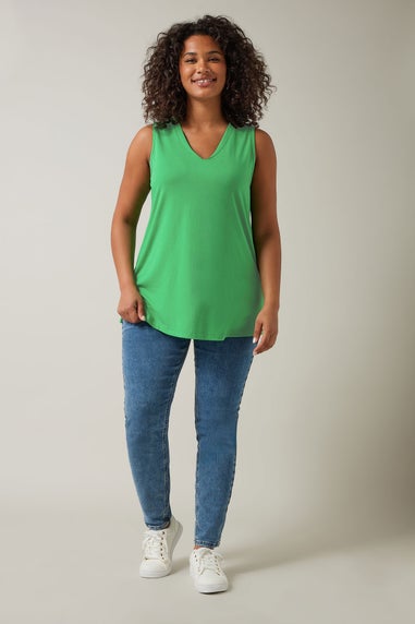 Evans Curve Green Modal Rich Vest Top