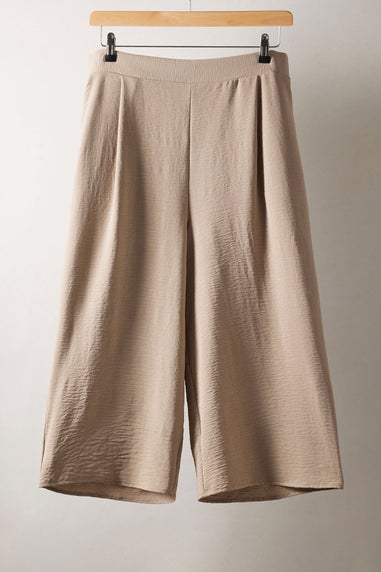 Evans Curve Taupe Brown Cropped Pocket Culottes