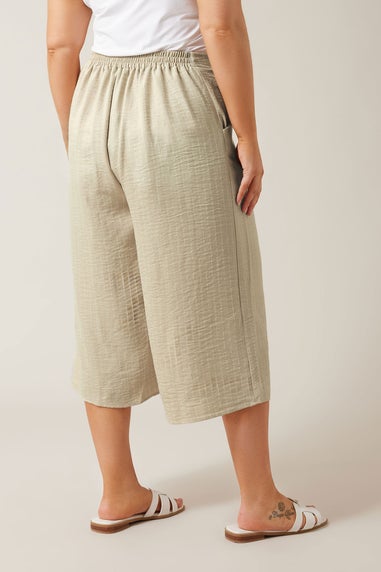 Evans Curve Natural Brown Wide Leg Culottes