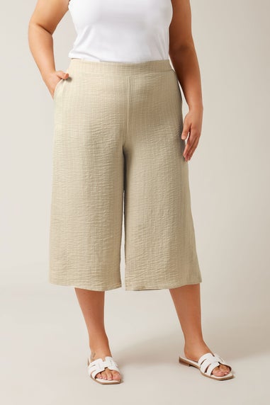 Evans Curve Natural Brown Wide Leg Culottes