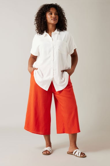 EVANS Curve White Dipped Hem Shirt