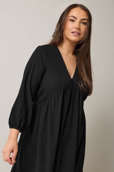 Evans Curve Black Crepe Midi Dress