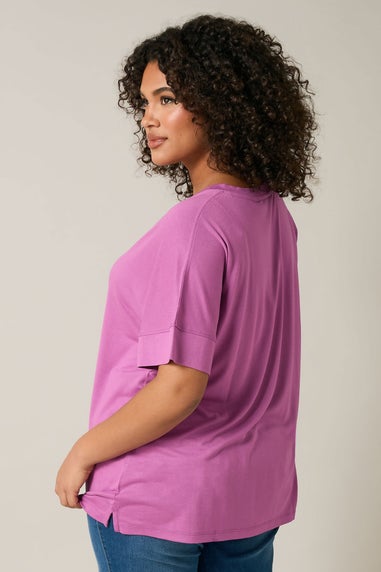 Evans Curve Pink Short Sleeve Modal Rich T-Shirt