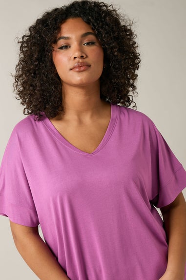 Evans Curve Pink Short Sleeve Modal Rich T-Shirt