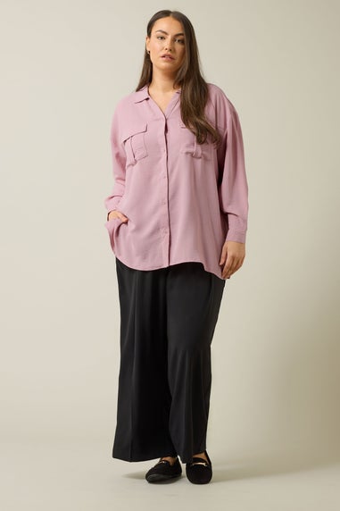 Evans Curve Pink Utility Pocket Shirt