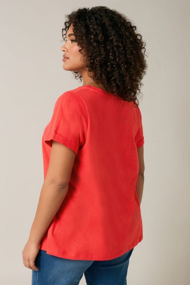 Evans Curve Poppy Red Premium Cotton T-Shirt