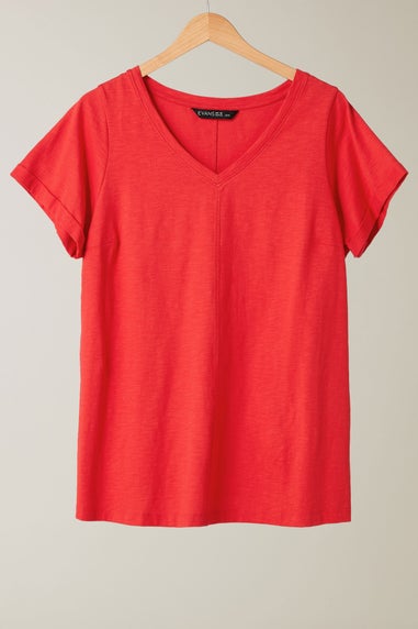 Evans Curve Poppy Red Premium Cotton T-Shirt