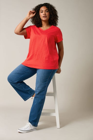 Evans Curve Poppy Red Premium Cotton T-Shirt