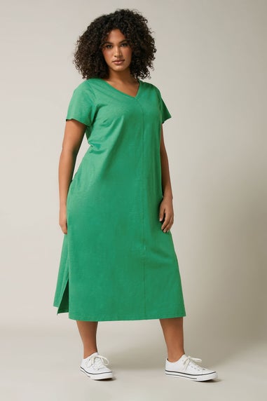Evans Curve Teal Green Premium Cotton Dress