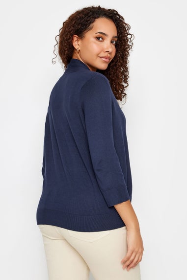M&Co Navy Blue Shawl Collar Cardigan
