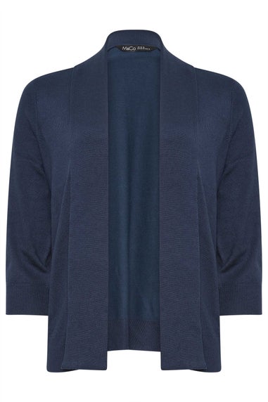 M&Co Navy Blue Shawl Collar Cardigan