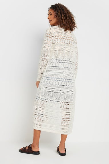 M&Co Cream Longline Crochet Cardigan