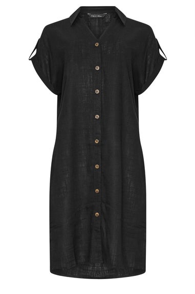 M&Co Black Relaxed Linen Shirt Dress