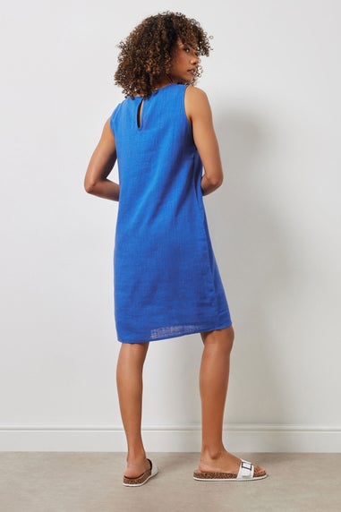 M&Co Cobalt Blue Linen Shift Dress