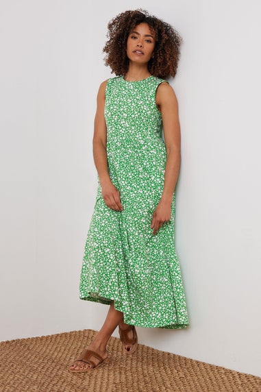 M&Co Green Ditsy Floral Sleeveless Midi Dress