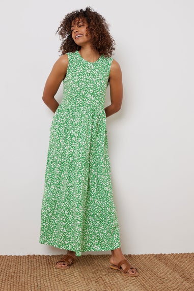 M&Co Green Ditsy Floral Sleeveless Midi Dress