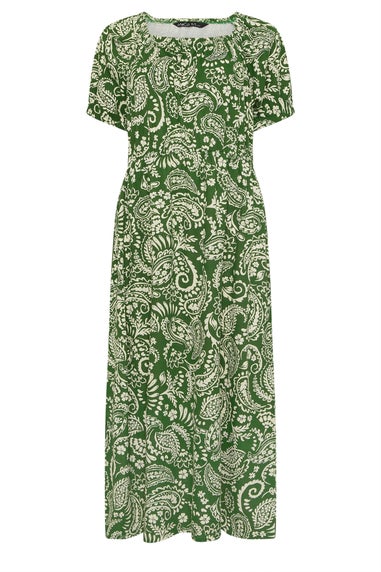 M&Co Green Paisley Print Midi Dress
