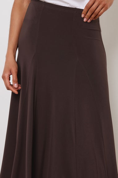 M&Co Chocolate Brown Godet Maxi Skirt