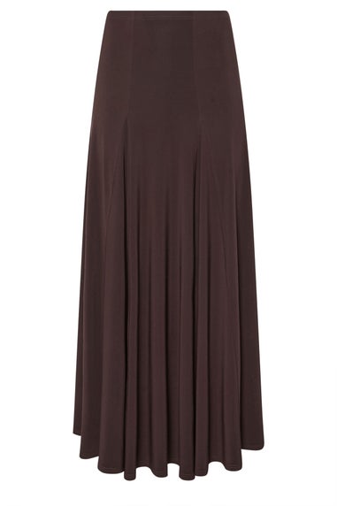 M&Co Chocolate Brown Godet Maxi Skirt