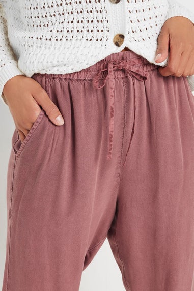 M&Co Pink Acid Wash Cropped Trousers