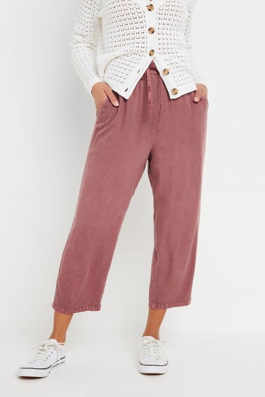 M&Co Pink Acid Wash Cropped Trousers