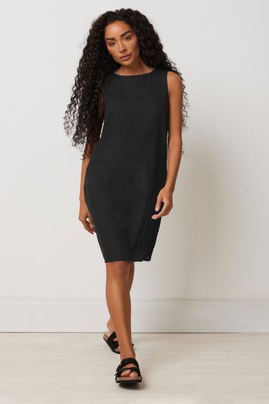 M&Co Petite Black Linen Shift Dress