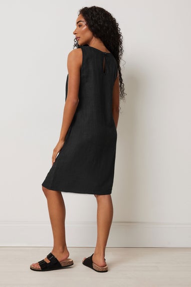M&Co Petite Black Linen Shift Dress