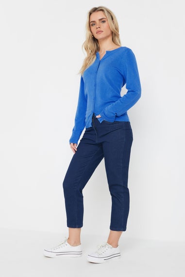M&Co Petite Blue Button Up Cardigan