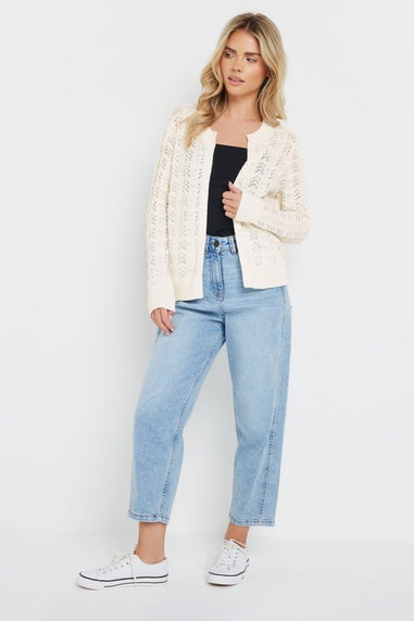 M&Co Petite Cream Pointelle Knitted Cardigan