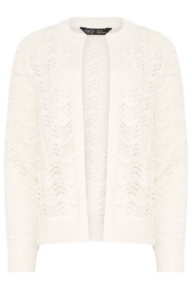 M&Co Petite Cream Pointelle Knitted Cardigan
