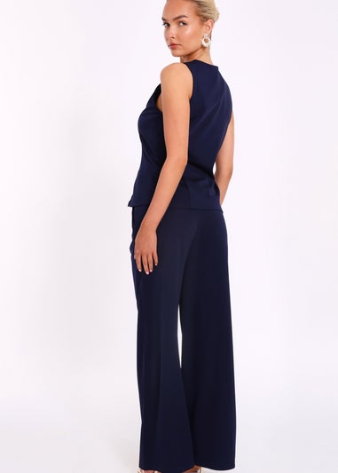 Quiz Navy Wide Leg Trousers