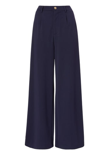 Quiz Navy Wide Leg Trousers